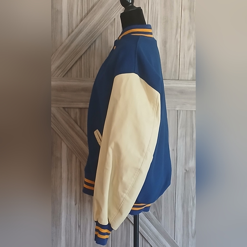 DeLong Blue and Cream Men's Varsity Jacket. (Size XL) NWT - Picture 4 of 10